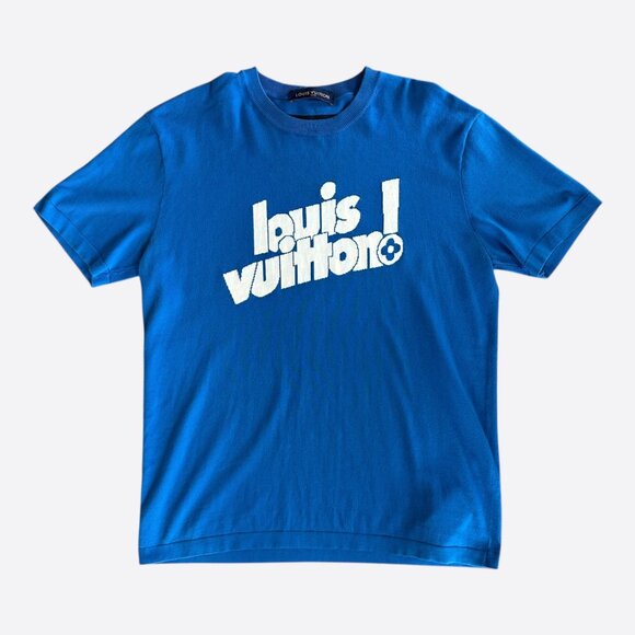 Louis Vuitton Blue & White Everyday Logo Intarsia T-Shirt - Picture 1 of 8
